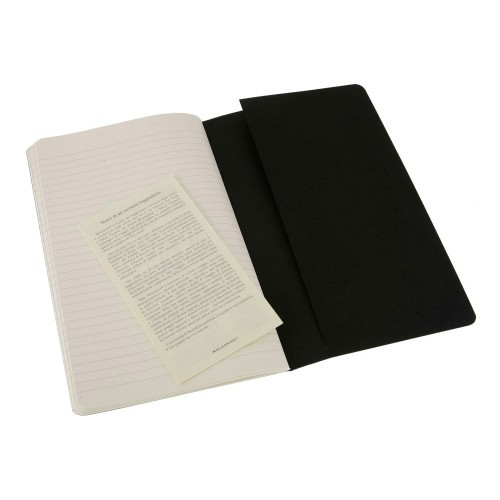 Записная книжка Moleskine Cahier (в линейку, 3 шт.), Large (13х21см), черный