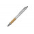 Ручка металлическая шариковая Sleek, серебристый/бамбук