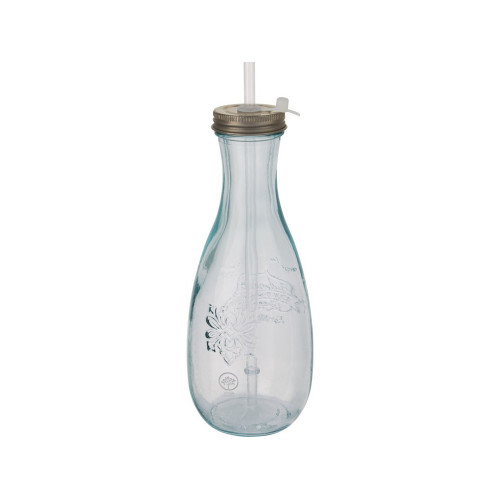 Polpa Бутылка с соломинкой из переработанного стекла , прозрачный
