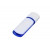 Флешка промо прямоугольной классической формы с цветными вставками, 32 Гб, белый/синий