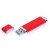 USB-флешка промо на 128 Гб прямоугольной классической формы, красный