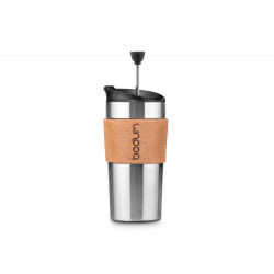 TRAVEL PRESS CORK. travel mug 450ml, натуральный