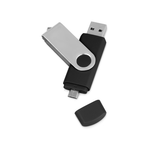 USB/micro USB-флешка 2.0 на 16 Гб Квебек OTG, черный