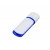 Флешка 3.0 промо прямоугольной классической формы с цветными вставками, 32 Гб, белый/синий