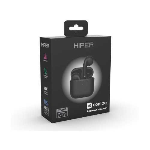 Беспроводные наушники HIPER TWS Lazo X10 Black (HTW-LX10) Bluetooth 5.1 гарнитура, Черный