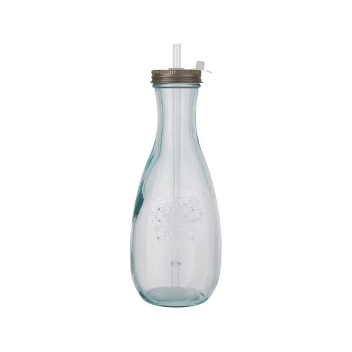 Polpa Бутылка с соломинкой из переработанного стекла , прозрачный