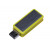 USB-флешка промо на 32 Гб прямоугольной формы, выдвижной механизм, желтый