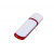Флешка 3.0 промо прямоугольной классической формы с цветными вставками, 32 Гб, белый/красный