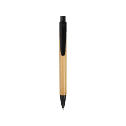 Ручка шариковая Borneo из бамбука, черный, черные чернила