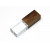USB-флешка на 16 Гб прямоугольной формы, под гравировку 3D логотипа, материал стекло, с деревянным колпачком красного цвета, красный