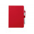 Блокнот A5 Crown с шариковой ручкой-стилусом, красный/серебристый