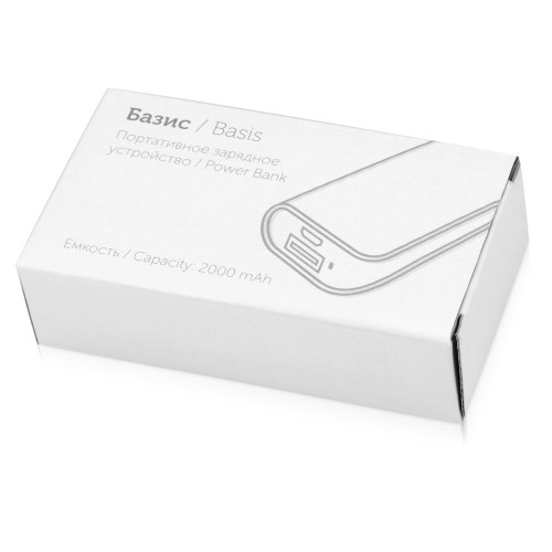 Портативное зарядное устройство (power bank) Basis, 2000 mAh, синий