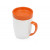 Кружка с универсальной подставкой Мак-Кинни , белый/оранжевый