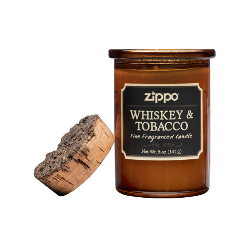 Ароматизированная свеча ZIPPO Whiskey & Tobacco, воск/хлопок/кора древесины/стекло, 70x100 мм