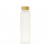 Стеклянная бутылка с бамбуковой крышкой Foggy, 600мл, белый