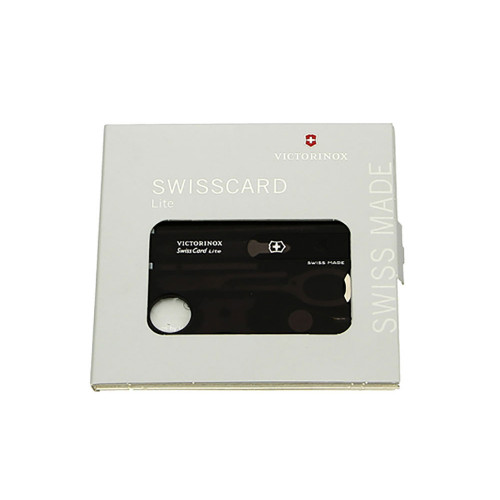Швейцарская карточка VICTORINOX SwissCard Lite, 13 функций, полупрозрачная чёрная