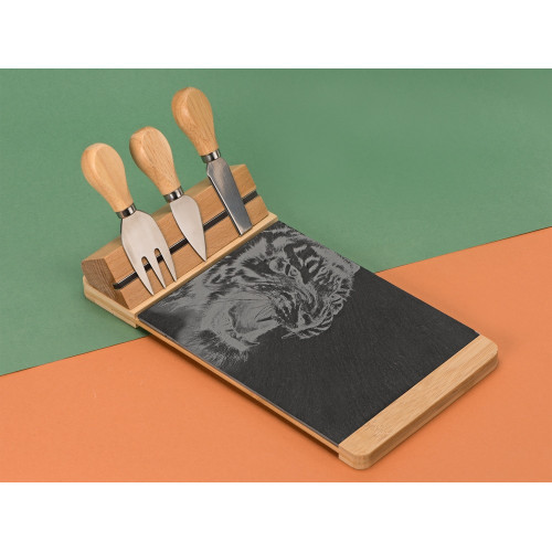 Набор для сыра из сланцевой доски и ножей Bamboo collection Taleggio