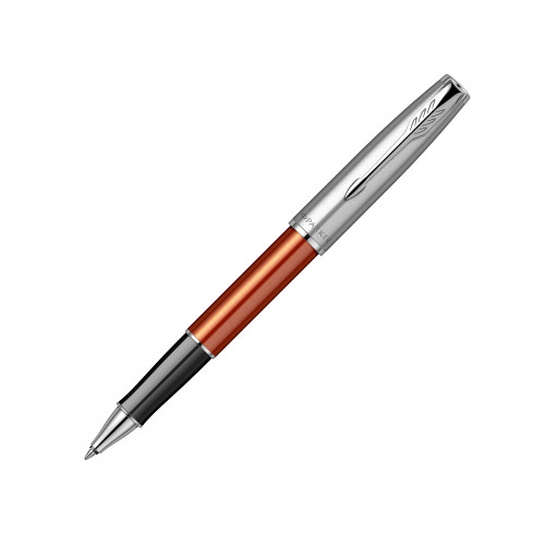 Ручка-роллер Parker Sonnet Essentials Orange SB Steel CT, цвет чернил black,перо: F, в подарочной упаковке.