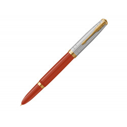 Перьевая ручка Parker 51 Premium Red GT, перо:M чернила:Black, Blue, в подарочной упаковке.