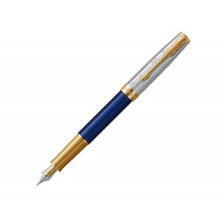 Перьевая ручка Parker Sonnet QUEEN’S Platinum jubilee 2022 18K, цвет чернил black и Blue, перо: M (среднее), в подарочной упаковке