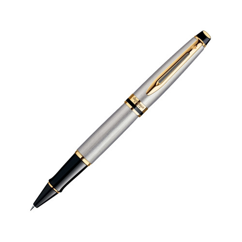 Ручка роллер Waterman Expert 3 Stainless Steel GT F, серебристый/золотистый