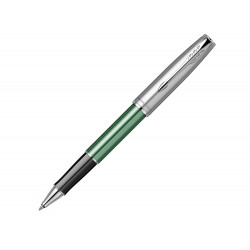 Ручка-роллер Parker Sonnet Essentials Green SB Steel CT, цвет чернил black, перо: F, в подарочной упаковке.
