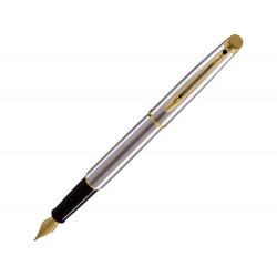 Ручка перьевая Waterman Hemisphere Stainless Steel GT F, серебристый/золотистый