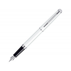 Ручка перьевая Waterman Hemisphere White CТ F, белый/серебристый