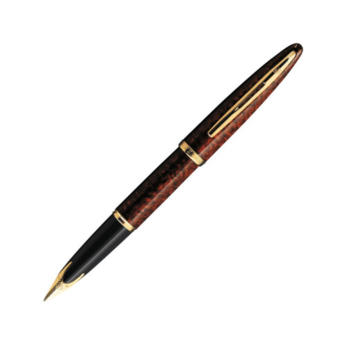 Ручка перьевая Waterman Carene Amber GT F, коричневый/золотистый